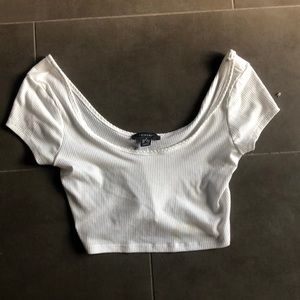 White cropped shirt